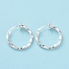 Electroplated Brass Twisted Tubular Hoop Earrings for Women EJEW-G299-01A-S-2