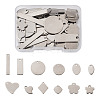 72Pcs 12 Style 201 Stainless Steel Stamping Blank Tag Pendants STAS-PJ0001-31-10