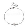 Brass Micro Pave Clear Cubic Zirconia Charms Bracelets BJEW-JB05400-2