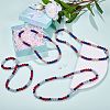 Polymer Clay Rhinestone Round Beaded Necklaces NJEW-SW00049-04-4