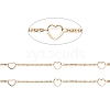 304 Stainless Steel Heart Link Cable Chains STAS-P254-06G-2