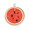 Opaque Resin Imitation Fruit Pendants RE-CBA3138-01A-P-1