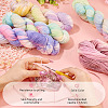 1 Skein 80% Wool 20% Acrylic Fiber Rainbow Segment Dyed Yarn OCOR-TA0003-02B-5
