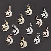  12Pcs 3 Colors  Brass Micro Pave Cubic Zirconia Charms ZIRC-NB0001-81-3