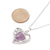 Heart Natural Mixed Stone Pendant Necklaces NJEW-JN03968-4