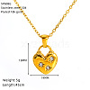 304 Stainless Steel Crystal Rhinestone Pendant Necklaces for Women WG07512-01-1