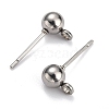 304 Stainless Steel Ball Post Stud Earring Findings STAS-Z035-01P-G-1