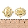 Rack Plating Brass Cubic Zirconia Virgin Mary Oval Connector Charms KK-C084-35D-G-3