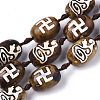 Tibetan Style dZi Beads Strands TDZI-R001-03C-1