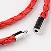 Braided Imitation Leather Cord Wrap Bracelets BJEW-L566-02B-3