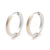 304 Stainless Steel Textured Huggie Hoop Earrings for Women EJEW-C096-35D-1