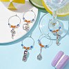 Sports Theme Tibetan Style Alloy Wine Glass Charms AJEW-JO00248-2