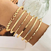 6Pcs 6 Styles Alloy Bangles WG70F83-06-1