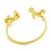 Rack Plating Bowknot Brass Cuff Bangles for Women BJEW-B106-25A-G-5