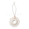 Handmade Cotton Macrame Ring Pendant Decorations HJEW-JM02843-2