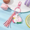 Cartoon PVC Plastic Big Pendants Keychains with Faux Suede Tassel KEYC-JKC00569-02-3