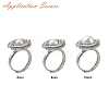 Flat Round Brass Micro Pave Cubic Zirconia Adjustable Ring Settings KK-K297-06P-4