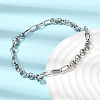 304 Stainless Steel Link Chain Bracelet & Necklace Jewelry Sets SJEW-L199-17P-2