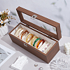 Black Walnut Wood Bracelet Organizer Display Cases with Velvet Inside and Visible Window Lid BDIS-WH0011-05-4