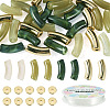 32Pcs 4 Colors Curved Tube Acrylic Beads DIY-TA0014-73-1