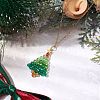 Glass Christmas Tree Pendant Necklaces NJEW-JN05078-2