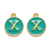 Golden Plated Alloy Enamel Charms X-ENAM-Q437-15X-1