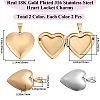 Beebeecraft 4Pcs 2 Colors 316 Surgical Stainless Steel Locket Pendants STAS-BBC0005-06-2