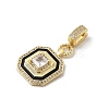 Brass Micro Pave Cubic Zirconia Pendants KK-U047-05G-2