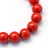 Baking Paint Pearlized Glass Pearl Round Bead Strands X-HY-Q330-8mm-55-2