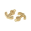 Brass Micro Pave Cubic Zirconia Charms KK-C086-12G-02-2