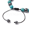 Synthetic Turquoise Braided Bead Bracelets for Women Men BJEW-JB11138-03-4