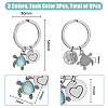 Tibetan Style Alloy & Resin Pendant Keychain KEYC-AB00023-2