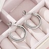 304 Stainless Steel Twist C-Shaped Stud Earrings for Women EJEW-C096-40P-5