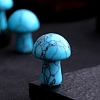 Dyed Synthetic Turquoise Carved Mushroom Statue PW-WG28318-01-1