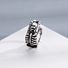 Tibetan Style Alloy Skeleton Open Cuff Rings for Unisex PW-WG3C0F1-01-1