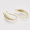 Brass Micro Pave Cubic Zirconia Earring Hooks ZIRC-Q022-035G-NF-1