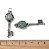 Key Brass Natural Green Aventurine Big Pendants KK-D361-01AS-14-3