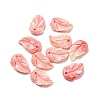 Synthetic Coral Dyed Leaf Charms CORA-Q034-02-01-1