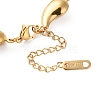 Stainless Steel Water Drop Link Chain Bracelets for Women BJEW-Z076-05G-3