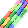 Fixed 7 Color Handmade Polymer Clay Bead Strands CLAY-S096-029K-1