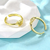 Brass Micro Pave Clear Cubic Zirconia Cuff Rings for Women RJEW-S399-07G-3