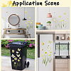 PVC Self-Adhesive Flower Wall Decorative Stickers STIC-WH0002-034-5