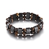 Natural Tiger Eye and Magnetic Synthetic Hematite Beads  Bracelets PW-WG94ACC-01-1