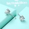 Exquisite 925 Sterling Silver Cubic Zirconia Stud Earrings EJEW-BB20094-6