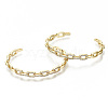 Brass Micro Pave Clear Cubic Zirconia Cuff Bangles BJEW-S142-020-NF-1