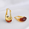 Brass Resin Hoop Earrings FS-WG9E07E-05-1