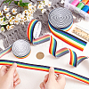 FINGERINSPIRE 6 Yards 3 Style Flat Rainbow Color Polyester Elastic Cord/Band EC-FG0001-01-3