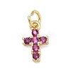 Brass Micro Pave Cubic Zirconia Pendants KK-A293-20G-2