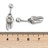 Tooth 316 Surgical Stainless Steel Dangle Belly Button Rings EJEW-G416-13AS-5