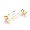 Brass Micro Pave Cubic Zirconia Stud Earring Findings KK-F728-59G-NF-1